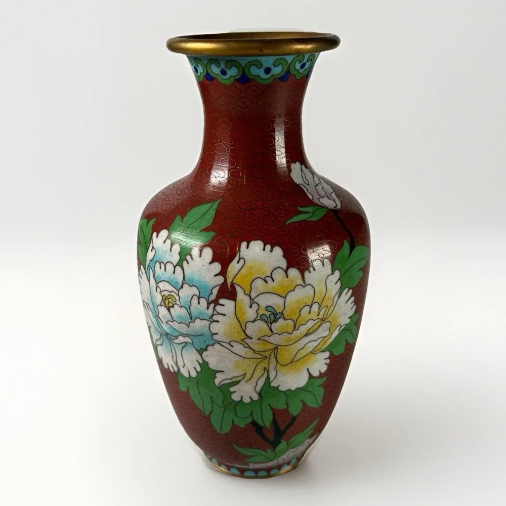 Vintage Chinese Cloisonné Vase 8